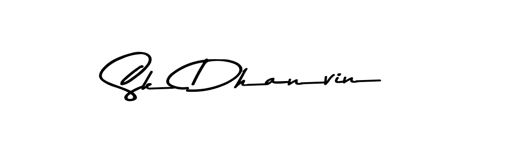 Create a beautiful signature design for name Sk Dhanvin. With this signature (Asem Kandis PERSONAL USE) fonts, you can make a handwritten signature for free. Sk Dhanvin signature style 9 images and pictures png