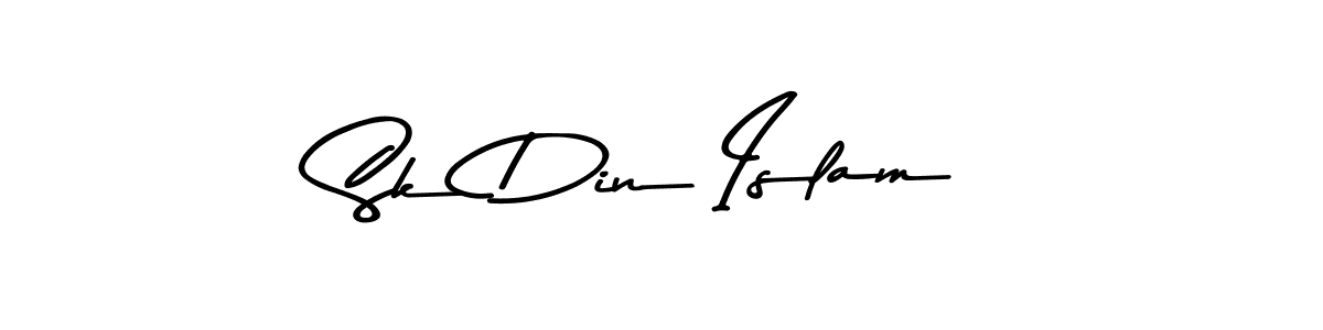 Make a beautiful signature design for name Sk Din Islam. With this signature (Asem Kandis PERSONAL USE) style, you can create a handwritten signature for free. Sk Din Islam signature style 9 images and pictures png