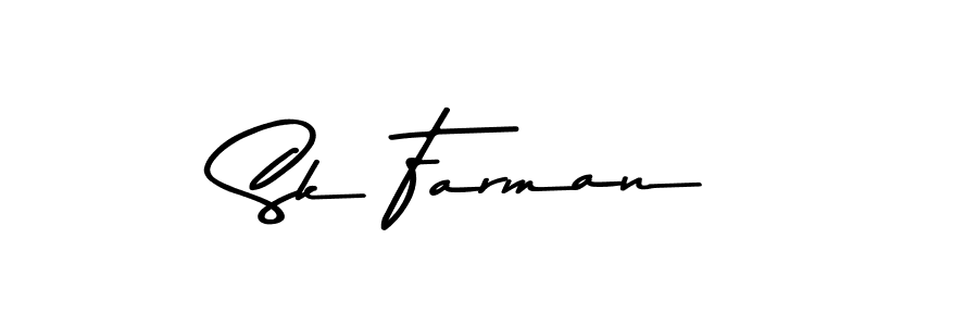 How to make Sk Farman name signature. Use Asem Kandis PERSONAL USE style for creating short signs online. This is the latest handwritten sign. Sk Farman signature style 9 images and pictures png