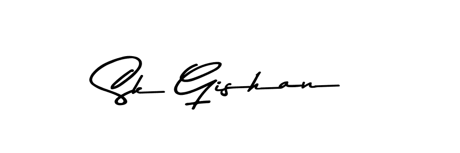 Make a beautiful signature design for name Sk Gishan. With this signature (Asem Kandis PERSONAL USE) style, you can create a handwritten signature for free. Sk Gishan signature style 9 images and pictures png