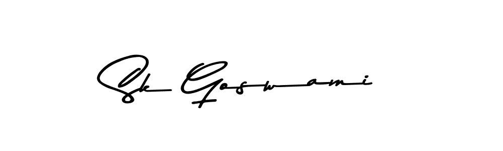 How to make Sk Goswami name signature. Use Asem Kandis PERSONAL USE style for creating short signs online. This is the latest handwritten sign. Sk Goswami signature style 9 images and pictures png
