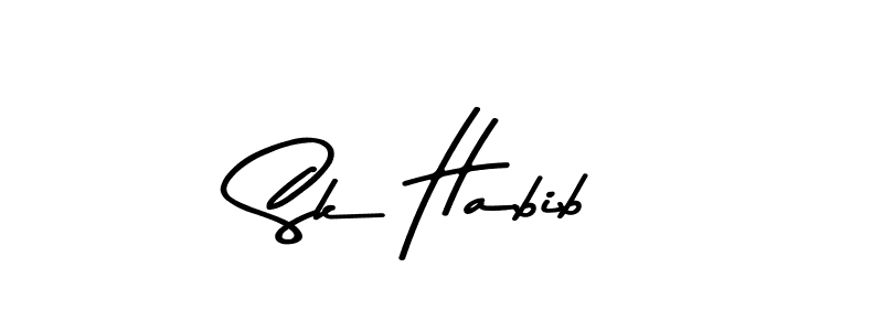 Use a signature maker to create a handwritten signature online. With this signature software, you can design (Asem Kandis PERSONAL USE) your own signature for name Sk Habib. Sk Habib signature style 9 images and pictures png