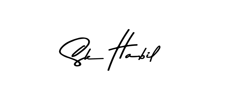 Create a beautiful signature design for name Sk Habil. With this signature (Asem Kandis PERSONAL USE) fonts, you can make a handwritten signature for free. Sk Habil signature style 9 images and pictures png