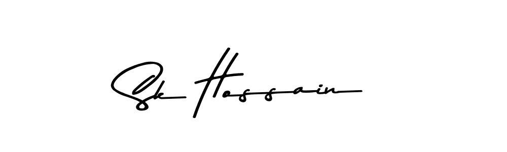 Create a beautiful signature design for name Sk Hossain. With this signature (Asem Kandis PERSONAL USE) fonts, you can make a handwritten signature for free. Sk Hossain signature style 9 images and pictures png