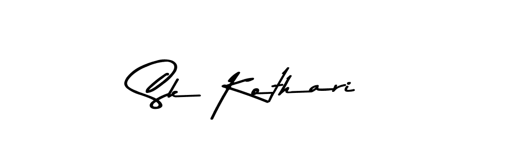 Make a beautiful signature design for name Sk Kothari. With this signature (Asem Kandis PERSONAL USE) style, you can create a handwritten signature for free. Sk Kothari signature style 9 images and pictures png