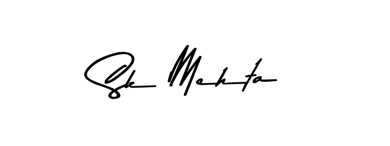 Create a beautiful signature design for name Sk Mehta. With this signature (Asem Kandis PERSONAL USE) fonts, you can make a handwritten signature for free. Sk Mehta signature style 9 images and pictures png