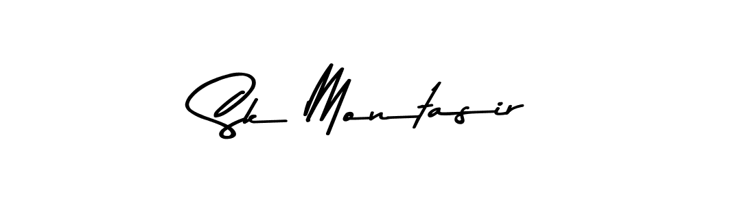 How to make Sk Montasir name signature. Use Asem Kandis PERSONAL USE style for creating short signs online. This is the latest handwritten sign. Sk Montasir signature style 9 images and pictures png