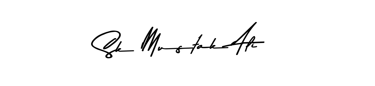 Make a beautiful signature design for name Sk Mustak Ali. With this signature (Asem Kandis PERSONAL USE) style, you can create a handwritten signature for free. Sk Mustak Ali signature style 9 images and pictures png