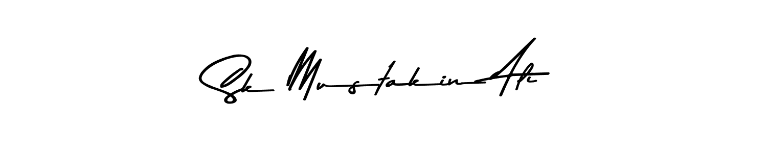 Create a beautiful signature design for name Sk Mustakin Ali. With this signature (Asem Kandis PERSONAL USE) fonts, you can make a handwritten signature for free. Sk Mustakin Ali signature style 9 images and pictures png