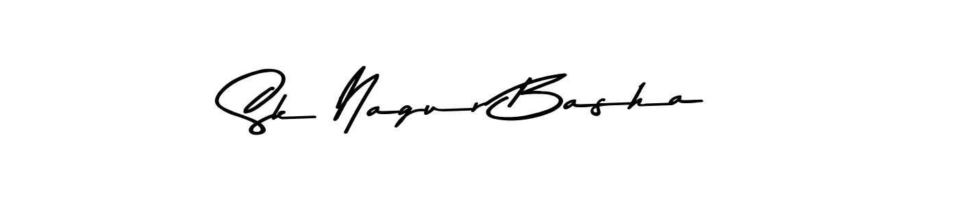 How to make Sk Nagur Basha name signature. Use Asem Kandis PERSONAL USE style for creating short signs online. This is the latest handwritten sign. Sk Nagur Basha signature style 9 images and pictures png