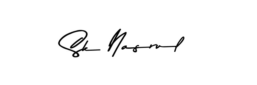 How to make Sk Nasrul name signature. Use Asem Kandis PERSONAL USE style for creating short signs online. This is the latest handwritten sign. Sk Nasrul signature style 9 images and pictures png