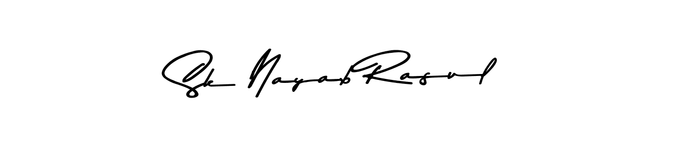 How to make Sk Nayab Rasul name signature. Use Asem Kandis PERSONAL USE style for creating short signs online. This is the latest handwritten sign. Sk Nayab Rasul signature style 9 images and pictures png