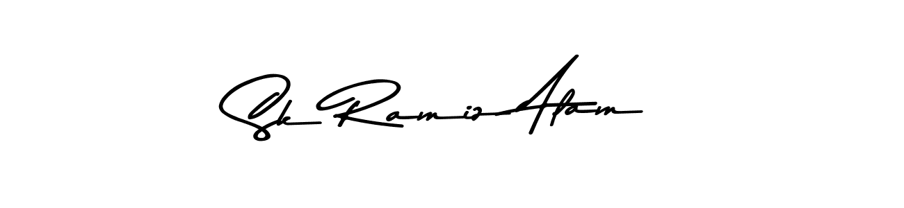 How to make Sk Ramiz Alam name signature. Use Asem Kandis PERSONAL USE style for creating short signs online. This is the latest handwritten sign. Sk Ramiz Alam signature style 9 images and pictures png