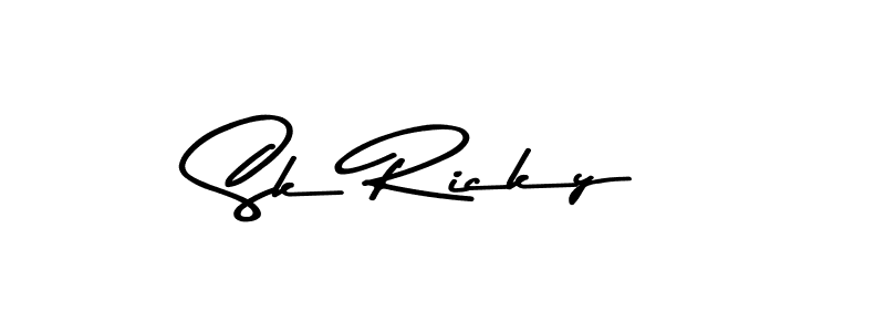 Design your own signature with our free online signature maker. With this signature software, you can create a handwritten (Asem Kandis PERSONAL USE) signature for name Sk Ricky. Sk Ricky signature style 9 images and pictures png