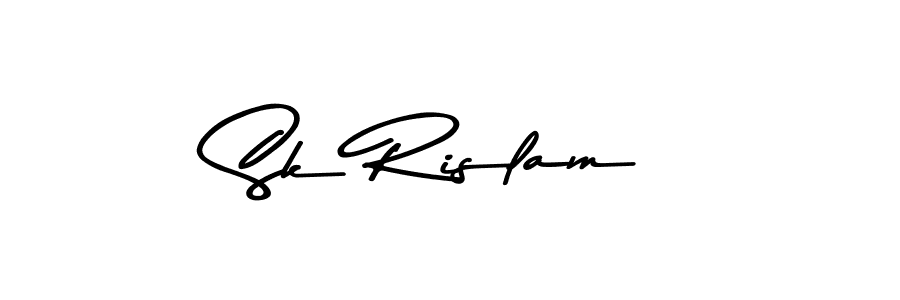 How to make Sk Rislam name signature. Use Asem Kandis PERSONAL USE style for creating short signs online. This is the latest handwritten sign. Sk Rislam signature style 9 images and pictures png