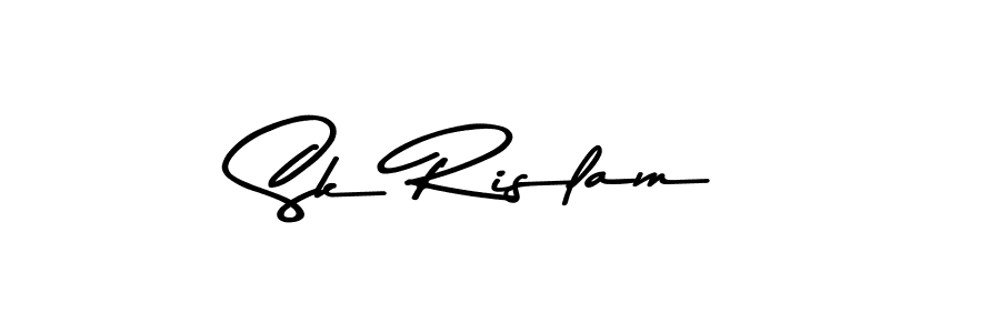 Create a beautiful signature design for name Sk Rislam. With this signature (Asem Kandis PERSONAL USE) fonts, you can make a handwritten signature for free. Sk Rislam signature style 9 images and pictures png
