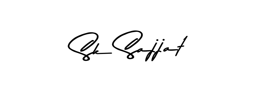 How to make Sk Sajjat name signature. Use Asem Kandis PERSONAL USE style for creating short signs online. This is the latest handwritten sign. Sk Sajjat signature style 9 images and pictures png