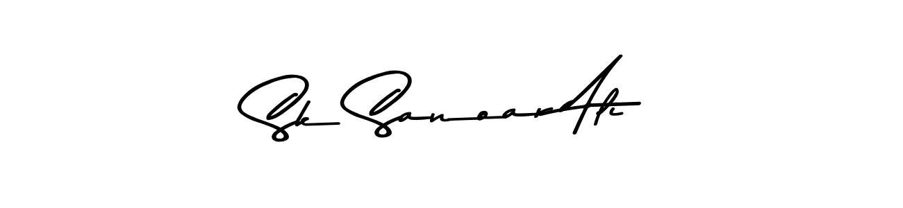 Make a beautiful signature design for name Sk Sanoar Ali. With this signature (Asem Kandis PERSONAL USE) style, you can create a handwritten signature for free. Sk Sanoar Ali signature style 9 images and pictures png