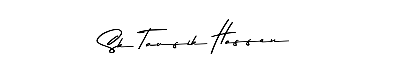How to make Sk Tausik Hossen name signature. Use Asem Kandis PERSONAL USE style for creating short signs online. This is the latest handwritten sign. Sk Tausik Hossen signature style 9 images and pictures png