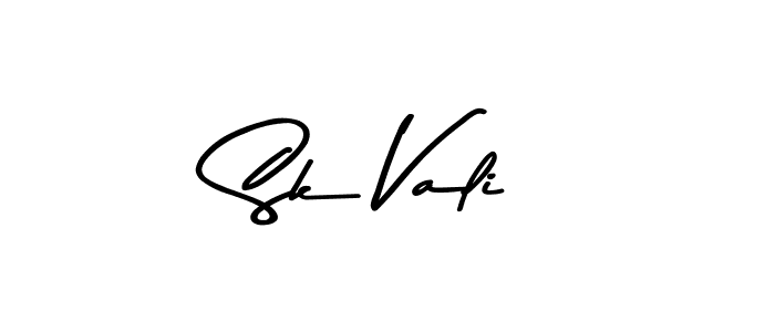 How to make Sk Vali name signature. Use Asem Kandis PERSONAL USE style for creating short signs online. This is the latest handwritten sign. Sk Vali signature style 9 images and pictures png