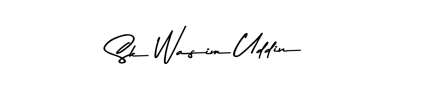 Create a beautiful signature design for name Sk Wasim Uddin. With this signature (Asem Kandis PERSONAL USE) fonts, you can make a handwritten signature for free. Sk Wasim Uddin signature style 9 images and pictures png