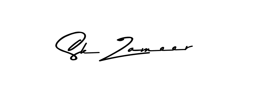 How to make Sk Zameer name signature. Use Asem Kandis PERSONAL USE style for creating short signs online. This is the latest handwritten sign. Sk Zameer signature style 9 images and pictures png