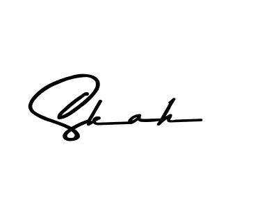 Create a beautiful signature design for name Skah. With this signature (Asem Kandis PERSONAL USE) fonts, you can make a handwritten signature for free. Skah signature style 9 images and pictures png