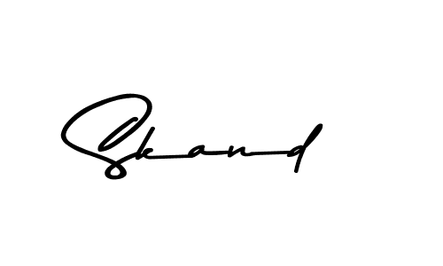 Create a beautiful signature design for name Skand. With this signature (Asem Kandis PERSONAL USE) fonts, you can make a handwritten signature for free. Skand signature style 9 images and pictures png