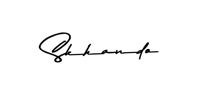 Make a beautiful signature design for name Skhando. With this signature (Asem Kandis PERSONAL USE) style, you can create a handwritten signature for free. Skhando signature style 9 images and pictures png