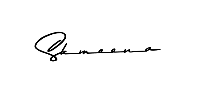 Create a beautiful signature design for name Skmeena. With this signature (Asem Kandis PERSONAL USE) fonts, you can make a handwritten signature for free. Skmeena signature style 9 images and pictures png