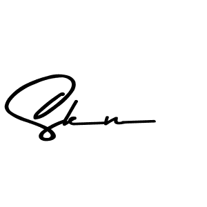 Use a signature maker to create a handwritten signature online. With this signature software, you can design (Asem Kandis PERSONAL USE) your own signature for name Skn. Skn signature style 9 images and pictures png