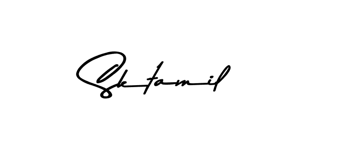 Make a beautiful signature design for name Sktamil. With this signature (Asem Kandis PERSONAL USE) style, you can create a handwritten signature for free. Sktamil signature style 9 images and pictures png