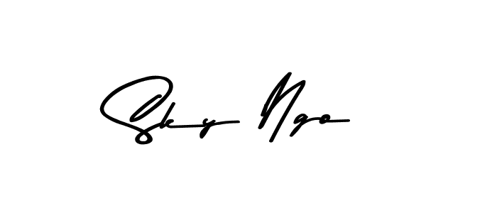 Create a beautiful signature design for name Sky Ngo. With this signature (Asem Kandis PERSONAL USE) fonts, you can make a handwritten signature for free. Sky Ngo signature style 9 images and pictures png