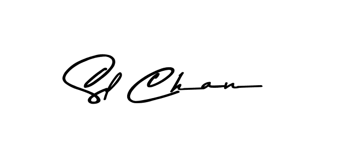 Make a beautiful signature design for name Sl Chan. With this signature (Asem Kandis PERSONAL USE) style, you can create a handwritten signature for free. Sl Chan signature style 9 images and pictures png