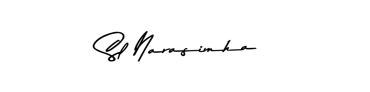 Sl Narasimha stylish signature style. Best Handwritten Sign (Asem Kandis PERSONAL USE) for my name. Handwritten Signature Collection Ideas for my name Sl Narasimha. Sl Narasimha signature style 9 images and pictures png