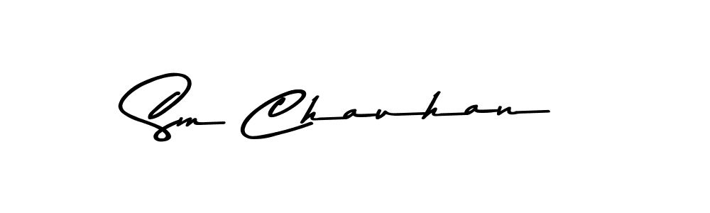 Create a beautiful signature design for name Sm Chauhan. With this signature (Asem Kandis PERSONAL USE) fonts, you can make a handwritten signature for free. Sm Chauhan signature style 9 images and pictures png