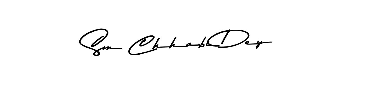 The best way (Asem Kandis PERSONAL USE) to make a short signature is to pick only two or three words in your name. The name Sm Chhabi Dey include a total of six letters. For converting this name. Sm Chhabi Dey signature style 9 images and pictures png