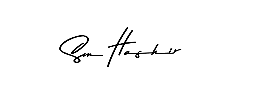 Create a beautiful signature design for name Sm Hashir. With this signature (Asem Kandis PERSONAL USE) fonts, you can make a handwritten signature for free. Sm Hashir signature style 9 images and pictures png