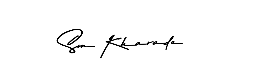How to make Sm Kharade name signature. Use Asem Kandis PERSONAL USE style for creating short signs online. This is the latest handwritten sign. Sm Kharade signature style 9 images and pictures png