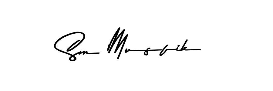 Design your own signature with our free online signature maker. With this signature software, you can create a handwritten (Asem Kandis PERSONAL USE) signature for name Sm Musfik. Sm Musfik signature style 9 images and pictures png