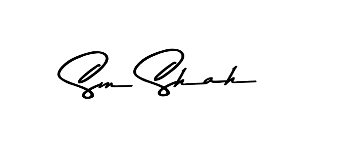 How to make Sm Shah name signature. Use Asem Kandis PERSONAL USE style for creating short signs online. This is the latest handwritten sign. Sm Shah signature style 9 images and pictures png