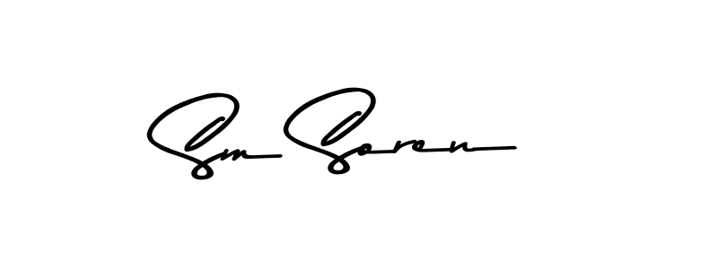 How to make Sm Soren name signature. Use Asem Kandis PERSONAL USE style for creating short signs online. This is the latest handwritten sign. Sm Soren signature style 9 images and pictures png