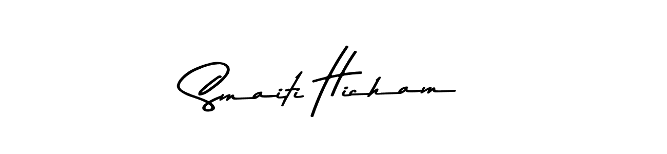 Create a beautiful signature design for name Smaiti Hicham. With this signature (Asem Kandis PERSONAL USE) fonts, you can make a handwritten signature for free. Smaiti Hicham signature style 9 images and pictures png