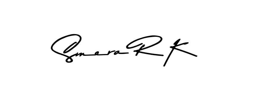 Use a signature maker to create a handwritten signature online. With this signature software, you can design (Asem Kandis PERSONAL USE) your own signature for name Smera R K. Smera R K signature style 9 images and pictures png