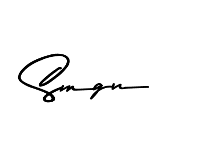 Make a beautiful signature design for name Smgn. With this signature (Asem Kandis PERSONAL USE) style, you can create a handwritten signature for free. Smgn signature style 9 images and pictures png