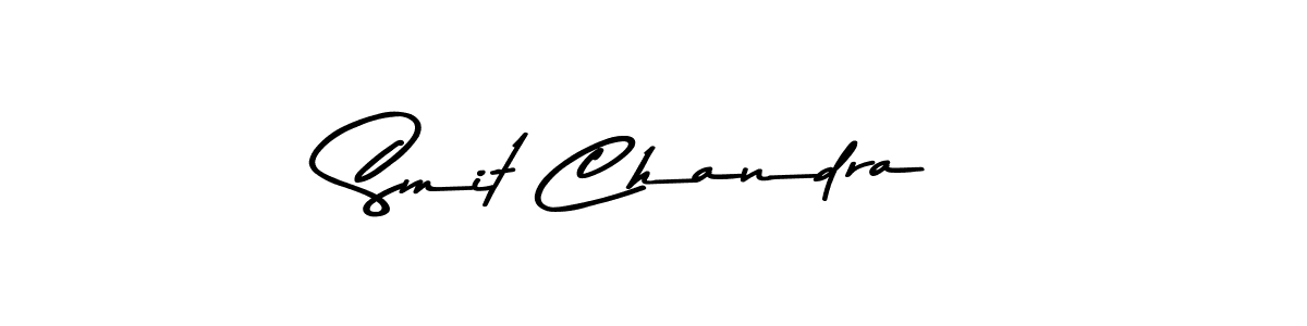 How to make Smit Chandra name signature. Use Asem Kandis PERSONAL USE style for creating short signs online. This is the latest handwritten sign. Smit Chandra signature style 9 images and pictures png