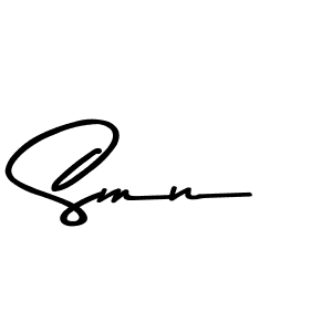 Create a beautiful signature design for name Smn. With this signature (Asem Kandis PERSONAL USE) fonts, you can make a handwritten signature for free. Smn signature style 9 images and pictures png