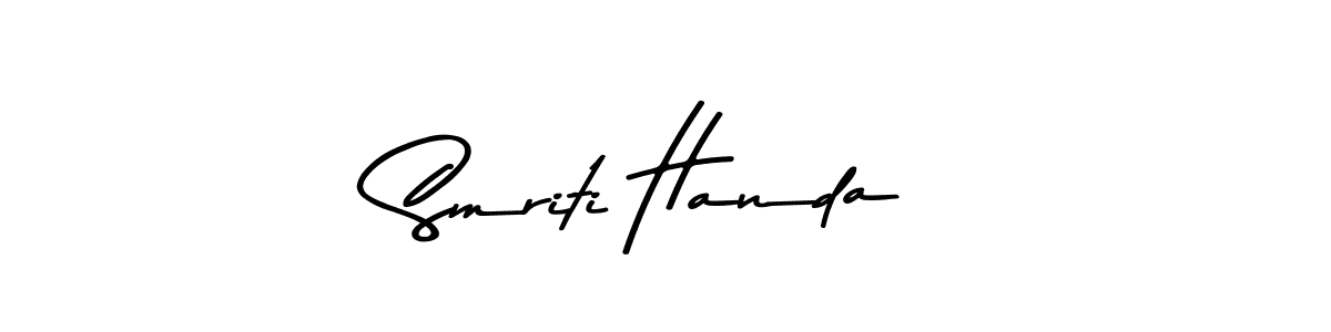 Use a signature maker to create a handwritten signature online. With this signature software, you can design (Asem Kandis PERSONAL USE) your own signature for name Smriti Handa. Smriti Handa signature style 9 images and pictures png