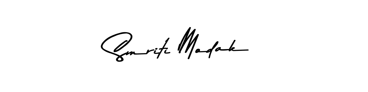 Create a beautiful signature design for name Smriti Modak. With this signature (Asem Kandis PERSONAL USE) fonts, you can make a handwritten signature for free. Smriti Modak signature style 9 images and pictures png