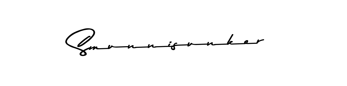 How to make Smunnisunker name signature. Use Asem Kandis PERSONAL USE style for creating short signs online. This is the latest handwritten sign. Smunnisunker signature style 9 images and pictures png